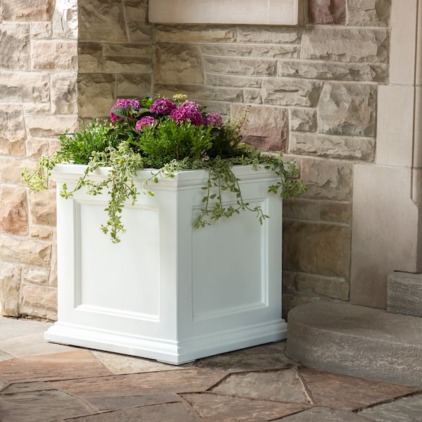 Mayne Fairfield 28in Square Planter - White 8800-W - main